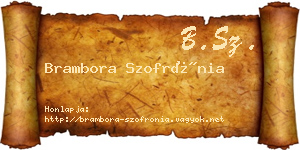 Brambora Szofrónia névjegykártya